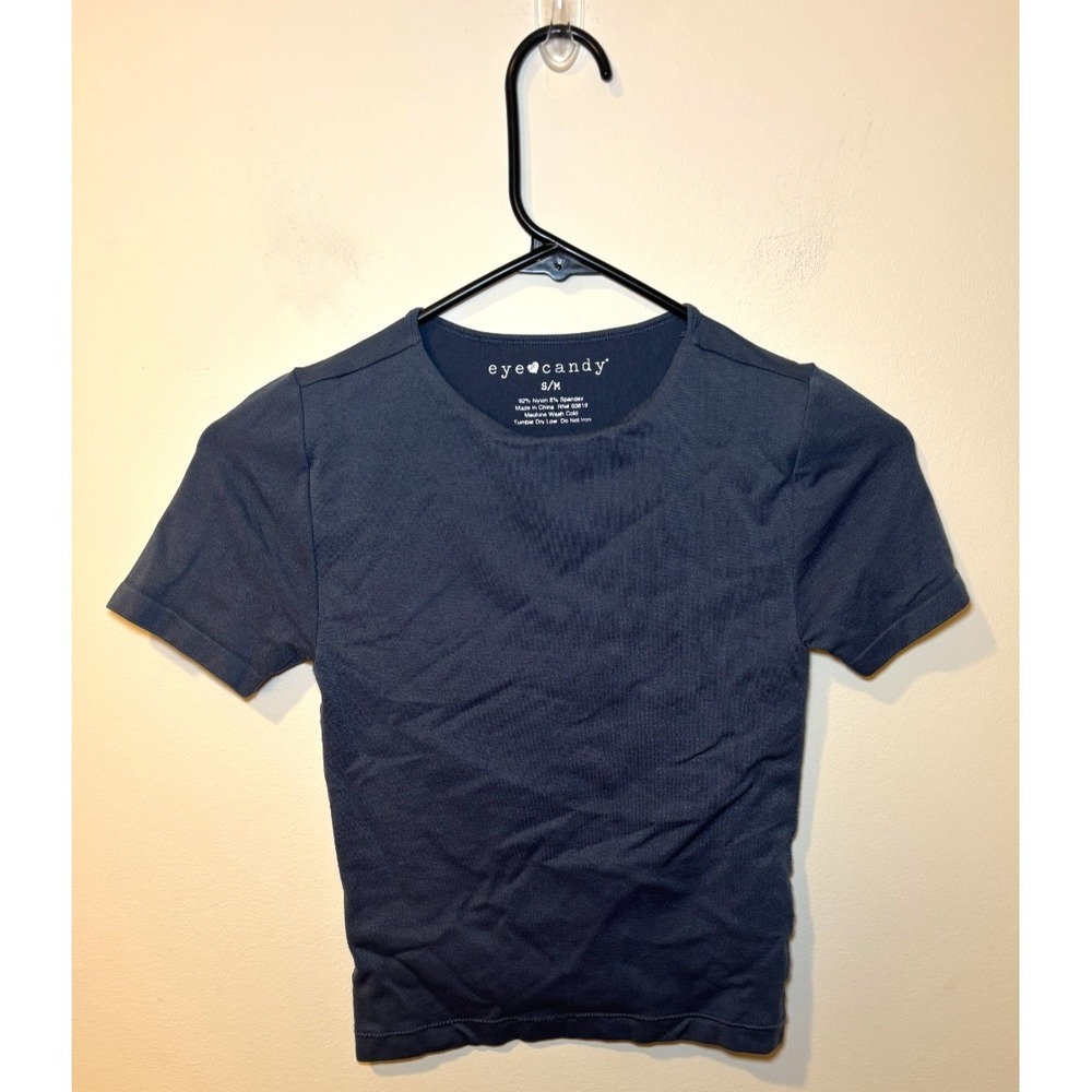 Eye Candy Small/Medium Blue T-Shirt Blouse